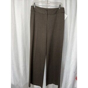 J. Jill Wide Leg Brown Stretch Knit Ponte 2 Button Trousers Pants Size 4